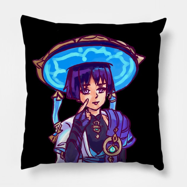 Scaramouche Genshin Impact fan art Pillow by craftsanime