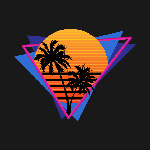 80s Inspired Synthwave Sunset Design by Brobocop