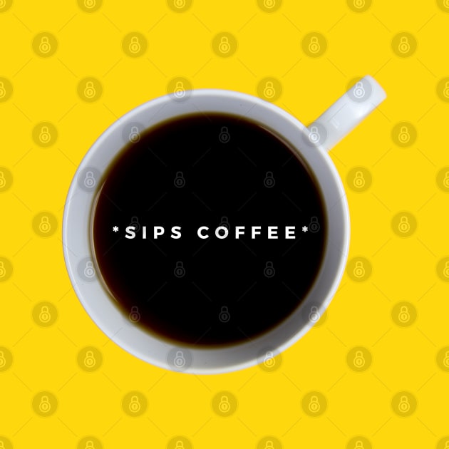 Sips Coffee by applebubble