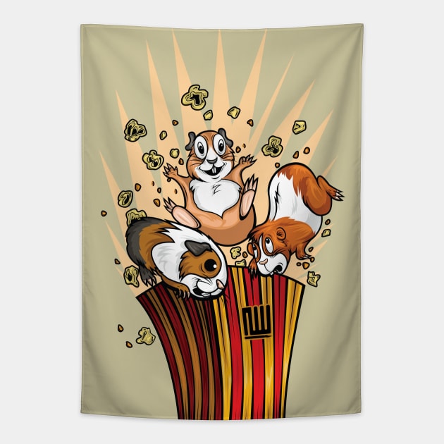 Guinea Pigs Popcorn Tapestry by adamzworld