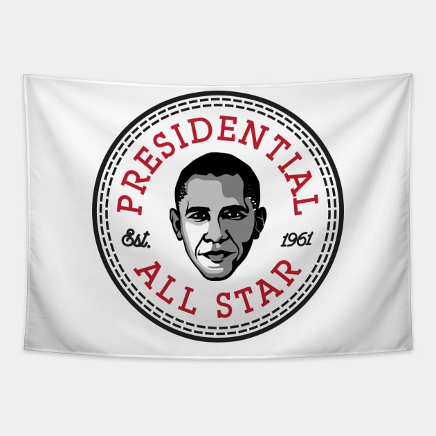 Barack Obama Presidential All Star Converse Logo Tapestry by duniakubaby