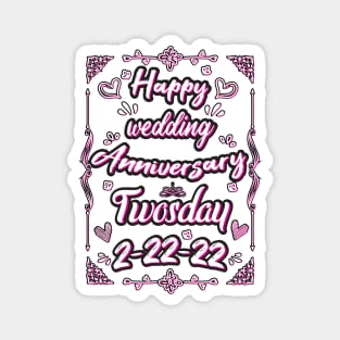 Happy Wedding Anniversary Twosday Magnet