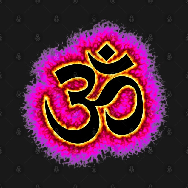 pink Om fire symbol by DrewskiDesignz