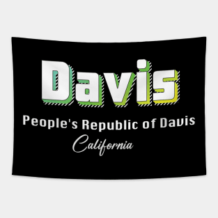 Davis California Yellow Text Tapestry