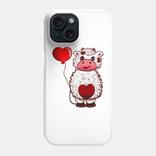 Cute Valentine’s Day Valentine Romantic Shaggy Cow Love Heart Cows boyfriend girlfriend husband wife Valentines Day Phone Case