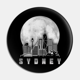 Sydney Australia Skyline Full Moon Pin