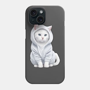 Cute cat wearing Hoodie Phone Case