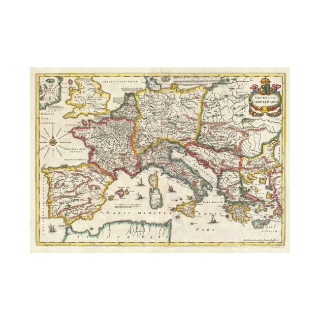 Vintage Map of Europe (1657) by Bravuramedia