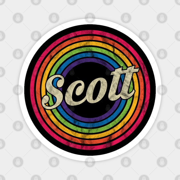 Scott - Retro Rainbow Faded-Style Magnet by MaydenArt