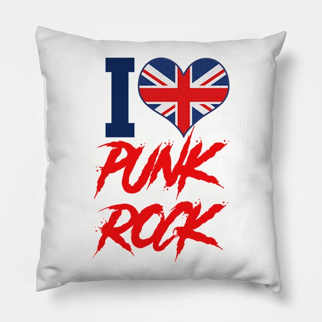 I love punk rock Pillow by MessageOnApparel