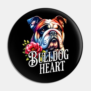 Bulldog heart Pin