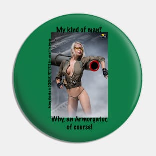 Armorgator Babe 12 - Transparent Background Pin