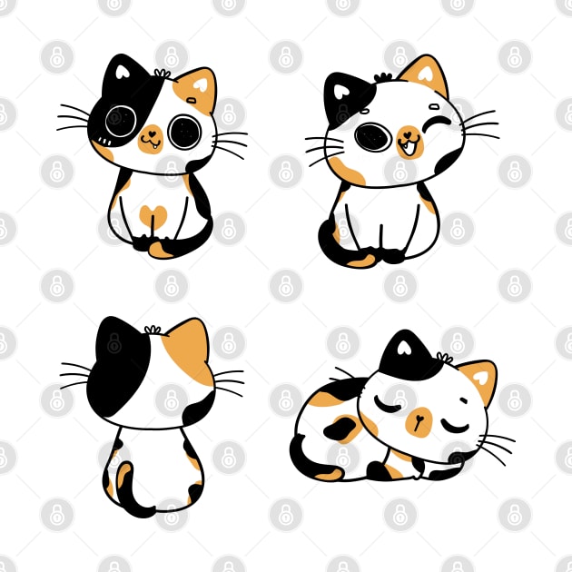 Funny Cute Calico cats by ZenNature