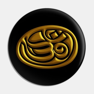 Om Mudra Gold Embossed Pin