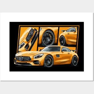 Wall Art Print Mercedes AMG GTR Car Poster, Gifts & Merchandise