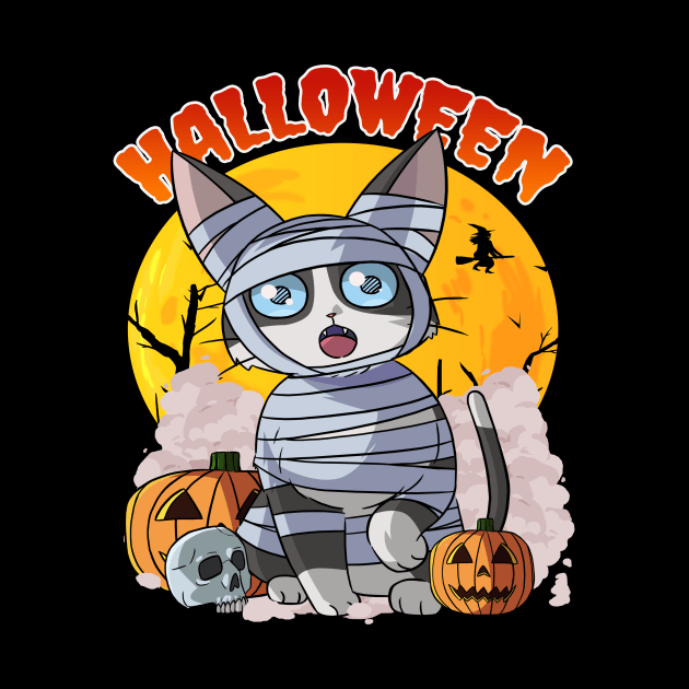 Cat Mummy Happy Halloween Witch by Noseking