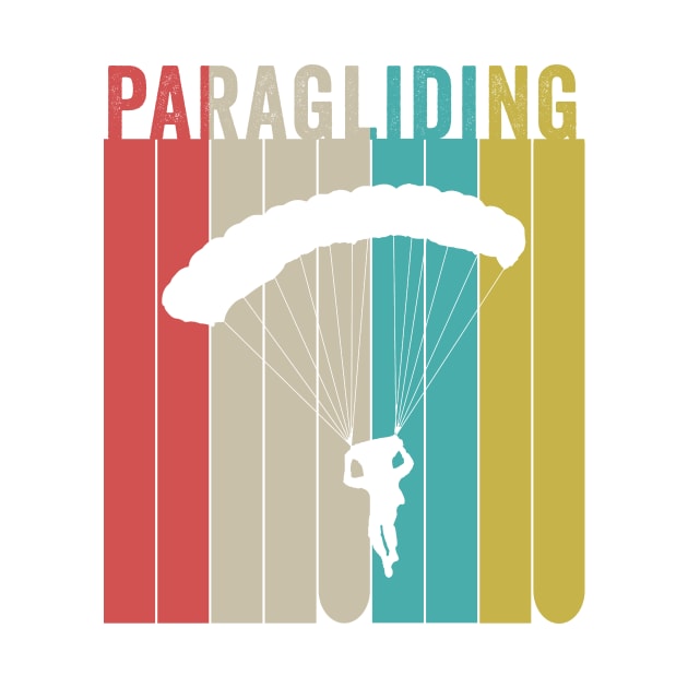 Paragliding Silhouette Retro Vintage Style by Mesyo