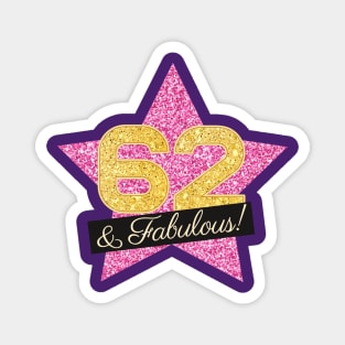 62nd Birthday Gifts Women Fabulous - Pink Gold Magnet