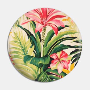 Tropical Jungle Pink Flowers Pin