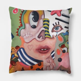 something for no one | surreal abstract pop art by Tyler Tilley | Weird art painting Poster strange times Pillow