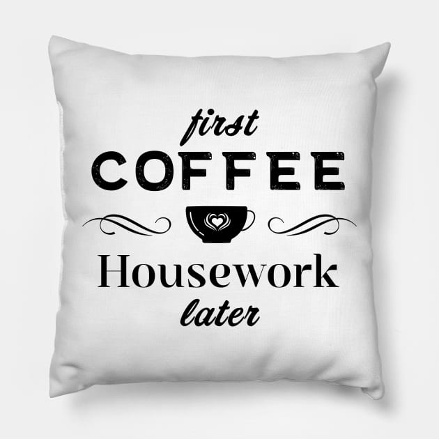 Coffee Quotes Pillow by Lemonflowerlove