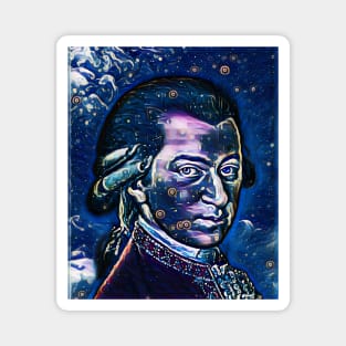 Wolfgang Amadeus Mozart Dark Night Portrait | Wolfgang Amadeus Mozart Artwork 3 Magnet