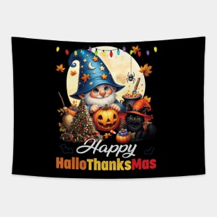 Gnomes Lover Halloween Merry Christmas Happy Hallothanksmas Tapestry