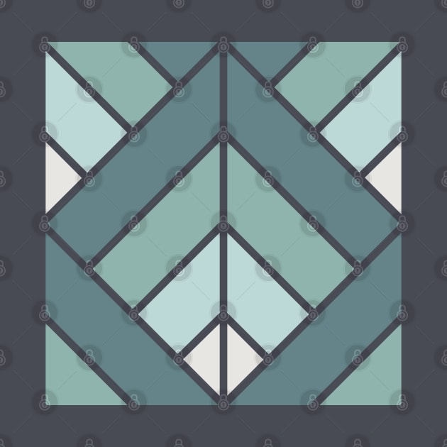 Geometric Pattern: Art Deco Diamond: Seafoam by Red Wolf