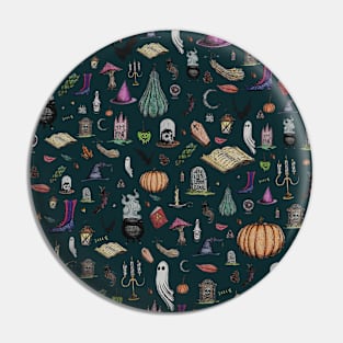 Spooky Halloween Harvest Pattern Pin