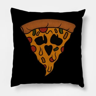 Funny Pizza Skull Face Dripping Halloween Pillow