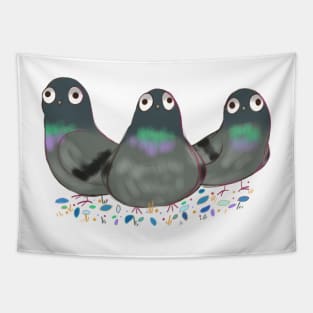 Cute three pigeon Tapestry