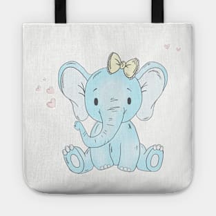 Baby Elephant - Blue Tote