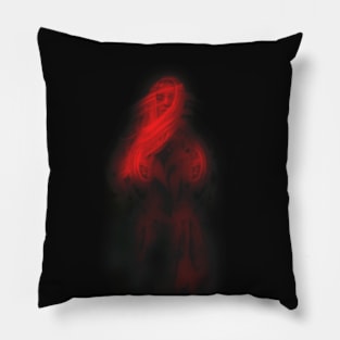 Beautiful girl, like in dream. Beautiful tufts of hair. Red, dim. Dark. Pillow