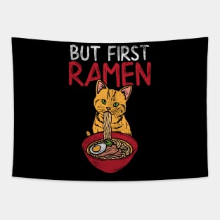 Cat Eating Ramen Tapestry