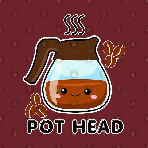 Kawaii Coffee Pot Head by Energized Designs