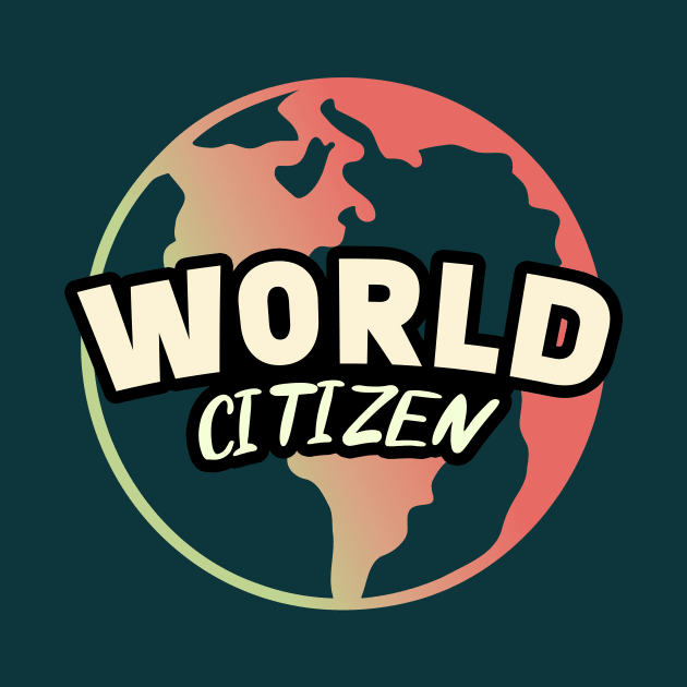 World Citizen || Minimalist Planet Earth || Colorful World Map by Mad Swell Designs