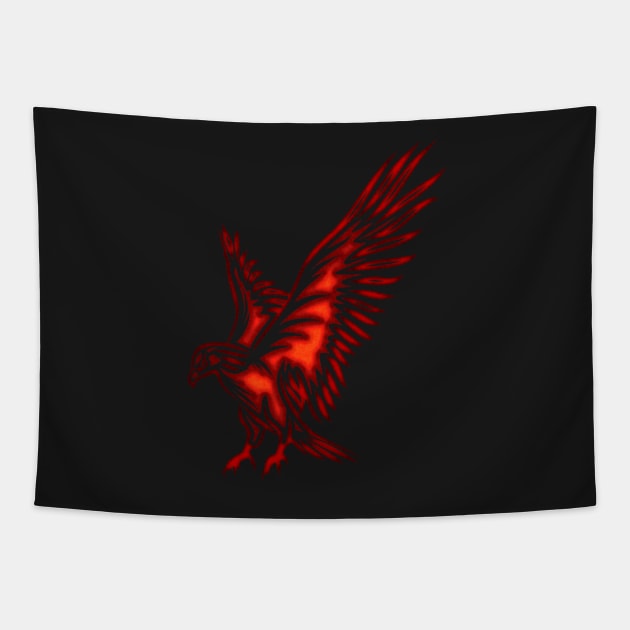 Flying Eagle, red Tapestry by yulia-rb