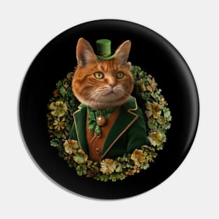 St Patricks Day Cat 1 Pin