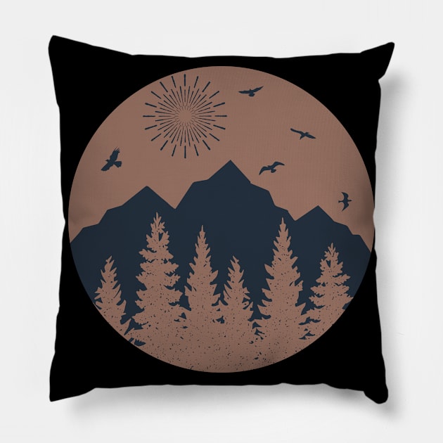 Vintage mountains Pillow by PallKris