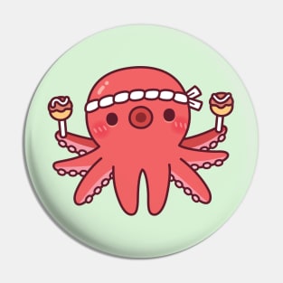 Cute Octopus With Japanese Takoyaki Pin