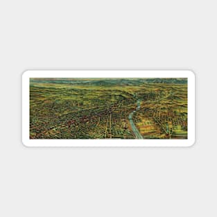 Vintage Map of Los Angeles, California and Santa Ana River Magnet