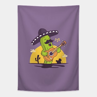 Mexican Mariachi Singing Cactus Tapestry