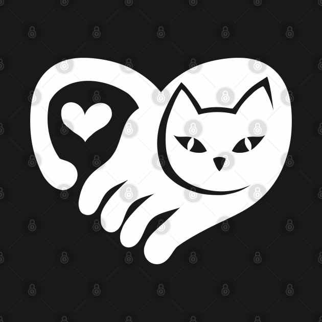 WHITE CAT HEART by MAYRAREINART