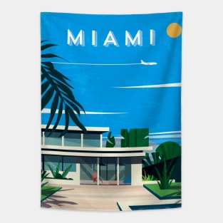 Miami, USA. Retro travel poster Tapestry