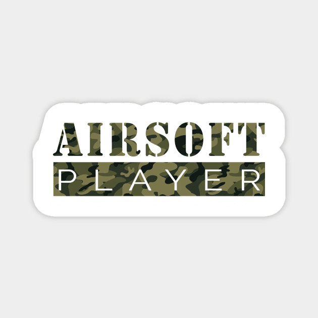 Airsoft Player (Camo Design) Magnet by WordvineMedia