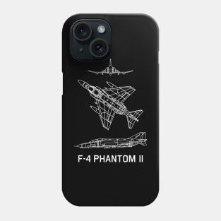 F-4 Phantom II American Jet Aircraft Fighter Bomber Plane Blueprints Phone Case