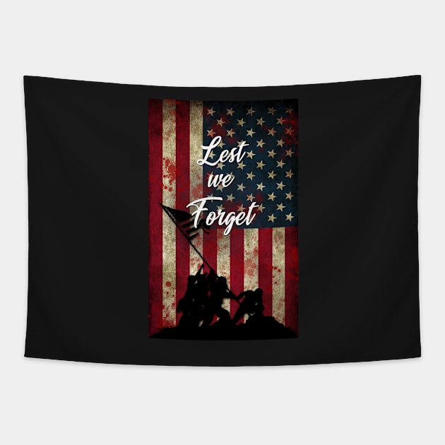 Lest we forget - Rasing the Flag Iwo Jima Tapestry by Hunter