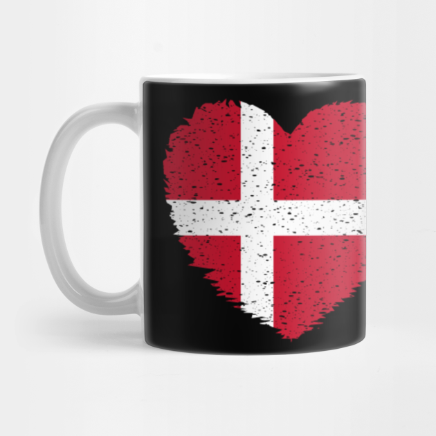 Denmark Grunge Distress Heart Flag Design - Denmark Flag ...