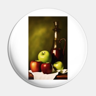 Still Life With Apples And Wine Pin