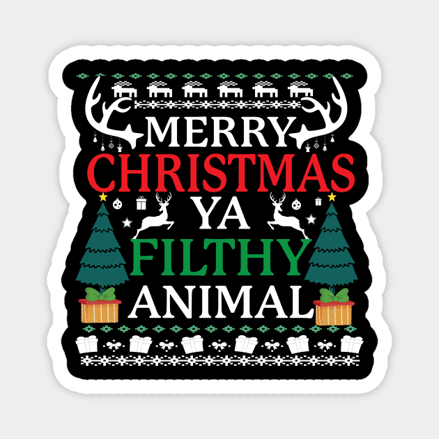 Merry Christmas ya filthy animal Magnet by safi$12